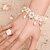 Χαμηλού Κόστους Lolita Κοσμήματα-χειροποίητο λευκή δαντέλα πριγκίπισσα Lolita βραχιόλι με μαργαριτάρι δαχτυλίδι