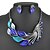 abordables Conjuntos de joyas-La Plata plateada con el Rhinestone Jewely Set aleación del pavo real (incluyendo el collar y los pendientes) (más colores)