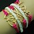 cheap Bracelets-European Heart 18cm Women‘s Rose Leather Wrap Bracelet(Random Color) Christmas Gifts