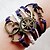 cheap Bracelets-Women&#039;s Vintage Multideck Compass Heart Braided Bracelet