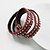 tanie Modne bransoletki-Kushang Moda Weave Rivet Bracelet (czerwony)