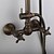 cheap Shower Faucets-Shower Faucet - Antique Antique Brass Shower System Ceramic Valve / Two Handles Three Holes
