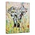 abordables Peintures animaux-Peint à la main Animal Un Panneau Toile Peinture à l&#039;huile Hang-peint For Décoration d&#039;intérieur