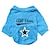 abordables Ropa para perro-Perro Camiseta Animal Ropa para Perro Transpirable Azul Disfraz Algodón XS S M L