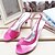 baratos Sandálias de mulher-Mulheres Sapatos Courino Primavera / Verão Salto Agulha Combinação Azul / Rosa claro / Coral