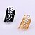 cheap Rings-Women&#039;s Black Gold Alloy Fashion Open Party Jewelry Hollow Adjustable