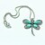 cheap Necklaces-Vintage Antique Silver Dragonfly Turquoise Necklace(Green)(1 Pc)