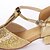 cheap Latin Shoes-Women&#039;s Latin Shoes Ballroom Shoes Sandal Low Heel Silver Gold Buckle Kid&#039;s / Suede / EU39