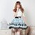 voordelige Etnische en culturele Kostuums-Rok Schattig Prinses Cosplay Lolita Jurken Blauw Print  Lolita Gemiddelde Lengte Rok Voor Dames Polyester