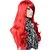 cheap Synthetic Trendy Wigs-Red Party Capless High Quality Long Big Wave Synthetic Wig Side Bang