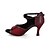 abordables Chaussures de Danse-Femme Chaussures Latines Similicuir Boucle Sandale Boucle Talon Bottier Personnalisables Chaussures de danse Gris / Rouge