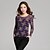 ieftine Tricouri Damă-Femei Round Flower Print plasă de dantelă maneca lunga T-shirt