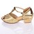 cheap Latin Shoes-Women&#039;s Latin Shoes Ballroom Shoes Sandal Low Heel Silver Gold Buckle Kid&#039;s / Suede / EU39