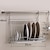 cheap Kitchen &amp; Dining-Stainless Steel Dish Rack Kitchen Foldable Storage Trays with 24Inch Hanging Rod And 5 Hooks