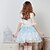 voordelige Etnische en culturele Kostuums-Rok Schattig Prinses Cosplay Lolita Jurken Blauw Kant Lolita Gemiddelde Lengte Rok Voor Dames Polyester