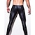 cheap Casual Pants-Men&#039;s Long Johns Patent Leather Touch of Sensation Long Johns Solid Colored Low Waist men&#039;s leather trousers