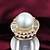cheap Rings-Men&#039;s Imitation Pearl Gold Silver Brass Costume Jewelry