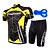 cheap Men&#039;s Clothing Sets-FJQXZ Men&#039;s Short Sleeve Cycling Jersey with Shorts Summer Polyester Yellow / Black Stripes Bike Clothing Suit Anatomic Design Ultraviolet Resistant Quick Dry Breathable Back Pocket Sports Stripes