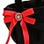 preiswerte Blumenkörbe-Blumenkorb in schwarzem Satin mit roten Schleifen und schwarzer Polyesterstreifenbildung Blumenmädchen Korb