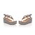 billige Sandaler til kvinner-Dame Sandaler Wedge-sandaler Krystall Sandaler Kilehæl Wedge-sandaler Spenne Plattform Kile Hæl Strand Kunstlær Vår Sommer Sølv Gull / Platformsandaler