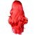tanie Peruki syntetyczne modne-Czerwony Strona Capless Wysoka jakość Długi Big Wave syntetyczna peruka Side Bang