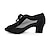 cheap Latin Shoes-Women&#039;s Modern Shoes Ballroom Shoes Sandal Chunky Heel Lace-up Black Gold