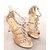cheap Women&#039;s Sandals-Women&#039;s Shoes Glitter Spring / Summer / Fall Ankle Strap Stiletto Heel Rhinestone Gold / Party &amp; Evening / Party &amp; Evening