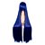 Χαμηλού Κόστους Συνθετικές Trendy Περούκες-Συνθετικές Περούκες Ίσιο Ίσια Με αφέλειες Περούκα Μακρύ Συνθετικά μαλλιά 32 inch Γυναικεία Μπλε