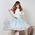 voordelige Etnische en culturele Kostuums-Rok Schattig Prinses Cosplay Lolita Jurken Blauw Kant Lolita Gemiddelde Lengte Rok Voor Dames Polyester