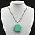 cheap Necklaces-Women&#039;s Pendant Necklaces Circle Geometric Gem Turquoise Alloy Jewelry For Party Daily