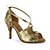 preiswerte Lateinamerikanische Schuhe-Damen Schuhe für den lateinamerikanischen Tanz Ballsaal Sandalen Schnalle Stöckelabsatz Silber Gold Schnalle / EU43