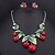 cheap Jewelry Sets-Jewelry Set Statement Necklaces Cherry Fruit Alloy Luxury Vintage Statement Jewelry Bridal Colorful European Jewelry For Wedding