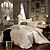 preiswerte 3D-Bettbezüge-Bettbezug-Sets Luxus Seide / Baumwolle Jacquard 4 StückBedding Sets / 4-teilig (1 Bettbezug, 1 Bettlaken, 2 Kissenbezüge)