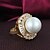 cheap Rings-Men&#039;s Imitation Pearl Gold Silver Brass Costume Jewelry