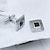 cheap Men&#039;s Cufflinks-XINCLUBNA®Classic Black and Silver Men&#039;s Square Cufflinks (1pair)