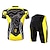 cheap Men&#039;s Clothing Sets-FJQXZ Men&#039;s Short Sleeve Cycling Jersey with Shorts Summer Polyester Yellow / Black Stripes Bike Clothing Suit Anatomic Design Ultraviolet Resistant Quick Dry Breathable Back Pocket Sports Stripes