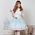 preiswerte Kostüme aus aller Welt-Rock Niedlich Prinzessin Cosplay Lolita Kleider Blau Spitze Lolita Mittlerer Länge Rock Für Damen Polyester