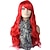 cheap Synthetic Trendy Wigs-Red Party Capless High Quality Long Big Wave Synthetic Wig Side Bang