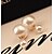 billige Vip Deal-Cotingbo Kvinder Classics Double Square Pearl Errings