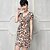 お買い得  レディースドレス-女性のラウンドカラー印刷Leopardの夏カジュアルショートスリーブエレガントミニドレス