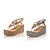 ieftine Sandale de Damă-Pentru femei Sandale Sandale Platformă Sandale de cristal Tocuri de toc Sandale Platformă Cataramă Platformă Toc Platformă Plajă Imitație de Piele Primăvară Vară Argintiu Auriu / Sandale cu platformă
