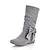 cheap Women&#039;s Boots-Women&#039;s Fall / Winter Wedge Heel Casual Dress Office &amp; Career Appliques Leatherette 20.32-25.4 cm / Mid-Calf Boots Grey / Black / Red
