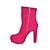 cheap Women&#039;s Boots-Women&#039;s Spring Fall Winter Platform Fashion Boots Dress Stiletto Heel Platform Bowknot Zipper Black Blue Brown Red