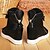 cheap Women&#039;s Shoes-Women&#039;s Shoes Leather Wedge Heel Round Toe Fashion Sneakers Casual Black / White