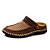 cheap Men&#039;s Clogs &amp; Mules-Men&#039;s Shoes Leather / Suede Summer Novelty / Slingback Flat Heel Stitching Lace Taupe / Mahogany