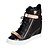 abordables Zapatos de mujer-Sneakers de diseño ( Negro/Blanco Dedo redondo - Tacón Cuña - Piel - para MUJERES