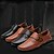 cheap Men&#039;s Slip-ons &amp; Loafers-Men&#039;s Spring / Summer / Fall Flat Heel Comfort Casual Office &amp; Career Leather Black / Orange / Winter