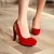 Недорогие Женская обувь на каблуках-Черный / Красный - Женская обувь - На каждый день - Дерматин - На толстом каблуке - С круглым носком - Обувь на каблуках