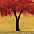 voordelige Topkunstenaars olieverfschilderijen-iarts®hand geschilderd olieverfschilderij landschap rode boom met gestrekte frame set van 3