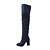 billige Kvindestøvler-Ruskind-Modestøvler-Dame-Sort Blå-Formelt-Tyk hæl